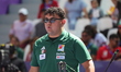Sebastian Garcia of Mexico competes against Mathias Fullerton of Denmark (not in picture)...