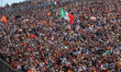 Turn 1 at Circuit of the Americas is packed with fans in Austin, United States, on October...