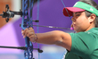 Andrea Maya Becerra of Mexico competes against Elisa Roner of Italy (not in picture) durin...