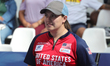 Alexis Ruiz of the United States competes against Sara Lopez of Colombia (not in picture)...
