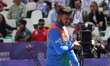 Prathamesh Balchandra Fuge of India competes against Mathias Fullerton of Denmark (not in...