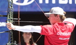 Mathias Fullerton of Denmark competes against Prathamesh Balchandra Fuge of India (not in...