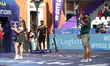 Andrea Maya Becerra of Mexico and Sara Lopez of Colombia compete during the women's compou...