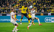 Serhou Guirassy of Borussia Dortmund plays the ball during the Bundesliga match between Bo...