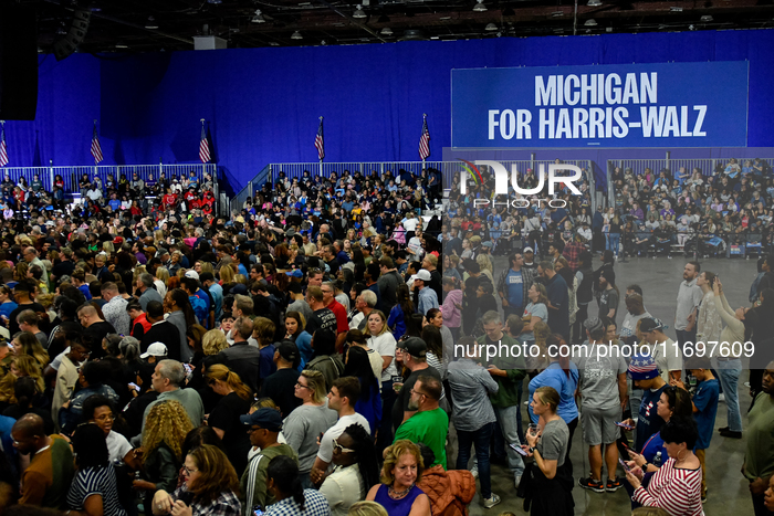 Barack Obama Holds A Presidential Campaign Rally For Kamala Harris At The Huntington Place In Detroit, MI