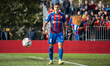 Mikolaj Labojko participates in the game between Wieczysta Krakow and Polonia Bytom in Kra...