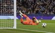 Stefan Ortega #18 (GK) of Manchester City F.C. makes a save during the UEFA Champions Leag...
