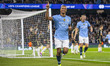 Nathan Ake #6 of Manchester City F.C. celebrates his goal during the UEFA Champions League...