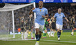 Nathan Ake #6 of Manchester City F.C. celebrates his goal during the UEFA Champions League...