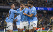 Matheus Nunes #27 of Manchester City F.C. celebrates his goal during the UEFA Champions Le...