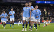 Matheus Nunes #27 of Manchester City F.C. celebrates his goal during the UEFA Champions Le...