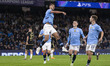 Matheus Nunes #27 of Manchester City F.C. celebrates his goal during the UEFA Champions Le...