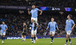 Matheus Nunes #27 of Manchester City F.C. celebrates his goal during the UEFA Champions Le...