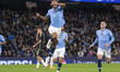Matheus Nunes #27 of Manchester City F.C. celebrates his goal during the UEFA Champions Le...