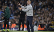 Manchester City F.C. manager Pep Guardiola gesticulates during the UEFA Champions League L...