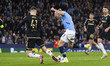 Erling Haaland #9 of Manchester City F.C. scores a goal during the UEFA Champions League L...