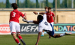 In Ta' Qali, Malta, on October 24, 2024, Chizaram Ezenwata of England shoots at goal durin...
