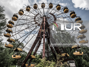 Noria in Prypiat park attraction, on June 12, 2013. The Chernobyl disaster was a catastrophic nuclear accident that occurred on 26 April 198...