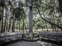 Monument in Slavutich in memory of the liquidators who died during cleaning up works after the Chernobyl nuclear power plant disaster, Ukrai...