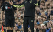 Everton F.C. manager Sean Dyche gesticulates during the Premier League match between Evert...
