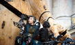People drive Asterion, the Minotaur. French street show creator Francois Delaroziere, dire...