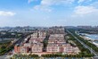 An aerial photo shows solar PV on the roof of the dormitory building of Jiangsu Agricultur...