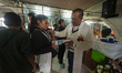 A faithful attends the temple of Santa Muerte in the municipality of Pedro Escobedo, Mexic...