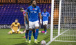 Kyle Wootton #19 of Stockport County F.C. celebrates his goal during the FA Cup First Roun...