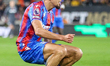 Number 12, Daniel Munoz of Crystal Palace, is in attacking action during the Premier Leagu...