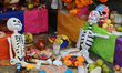An offering for the Day of the Dead celebrations is displayed at the center of the Tlalpan...