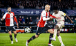 Red Bull Salzburg forward Karim Konate scores the 0-2 during the match between Feyenoord a...