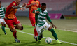 In Ta' Qali, Malta, on November 7, 2024, Kemar Reid of Floriana is closely followed by Ale...