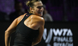 RIYADH, SAUDI ARABIA - NOVEMBER 08: Aryna Sabalenka of Belarus during her semi-final match...