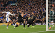Jayden Bogle of Leeds United scores his team's first goal during the Sky Bet Championship...