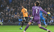Goalkeeper Nicholas Bilokapic of Peterborough throws the ball out during the Sky Bet Leagu...