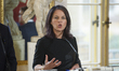 German Foreign Minister Annalena Baerbock speaks during the EU's Big Five press conference...
