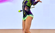 Andjela Mazibrada of Serbia performs during the individual all-around qualifications of th...