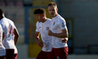 Gabriel Bohrer Mentz of Gzira United reacts in celebration after scoring a penalty kick du...
