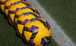 The official ball of LaLiga is used during the match between FC Barcelona and UD Las Palma...