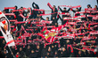 An AC Monza supporter of Curva Davide Pieri attends the match between Como 1907 and AC Mon...