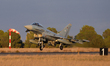 A Eurofighter EF-2000 Typhoon of the Luftwaffe (German Air Force) lands at Los Llanos airp...