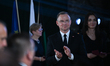 WIELICZKA, POLAND - DECEMBER 02:   President of Poland, Andrzej Duda, decorates distingui...