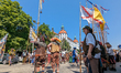 In Neuburg an der Donau, Germany, on July 9, 2023, the city hosts a grand historical parad...