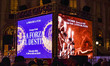 A general view shows preparations underway for the Prima della Scala La Forza del Destino...