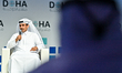 Qatar's Energy Minister and CEO of QatarEnergy, Saad Sherida al-Kaabi, speaks during the D...