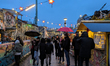 The Christmas Market Moonlight Express with its Winter Festival at Bahnwarter Thiel in Mun...