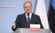 Polish Prime Minister Donald Tusk addresses the media after talks with Estonia's Prime Min...