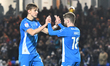 Cian Hayes (18, Peterborough United) celebrates after scoring the team's fourth goal with...