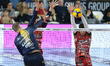 Agustin Loser of Sir Susa Vim Perugia blocks during the match between Rana Verona and Sir...