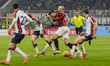 Alvaro Morata plays during the Serie A match between AC Milan and Genoa at Giuseppe Meazza...